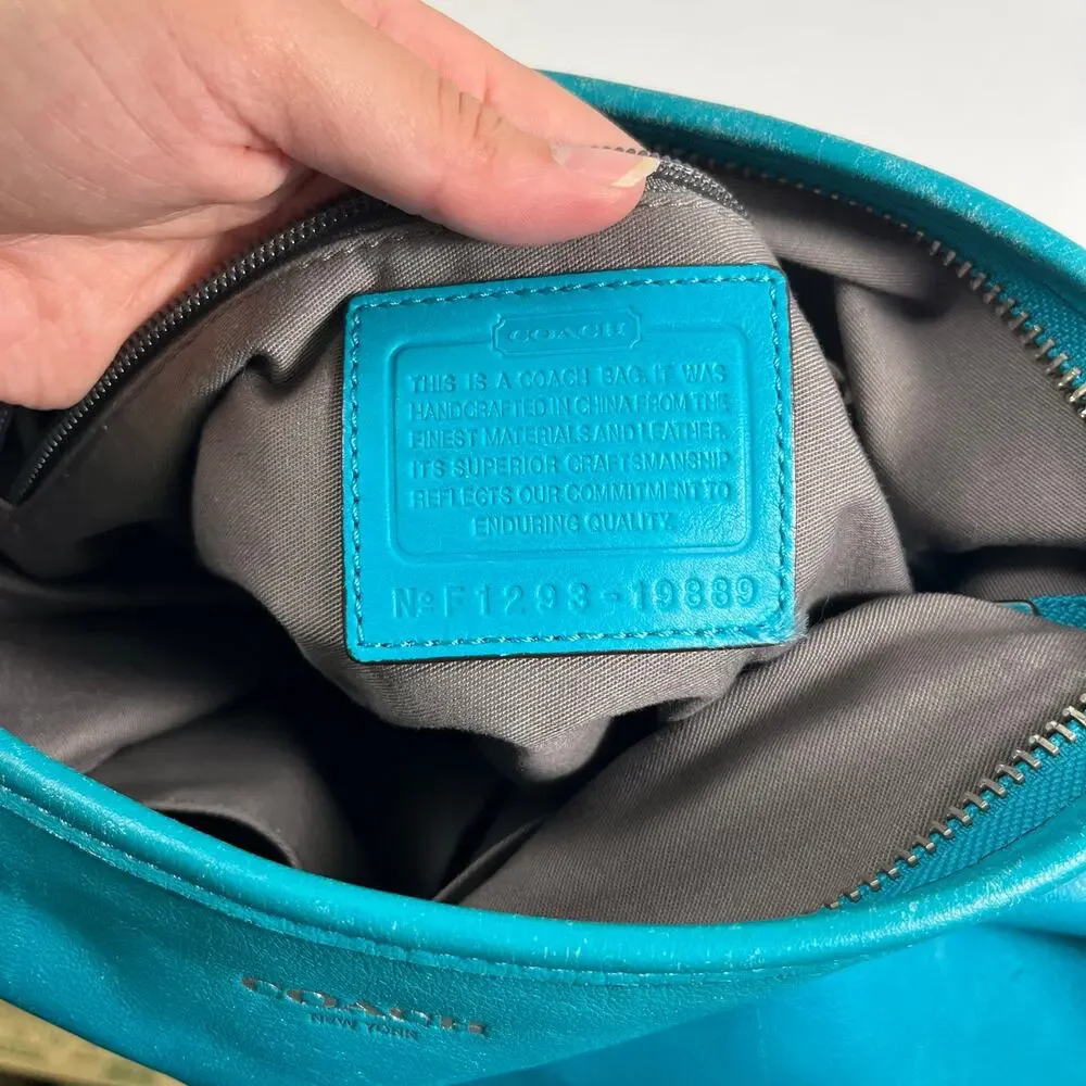 Coach Legacy Leather Duffle Crossbody Bag Turquoise 19889 Classic Preppy